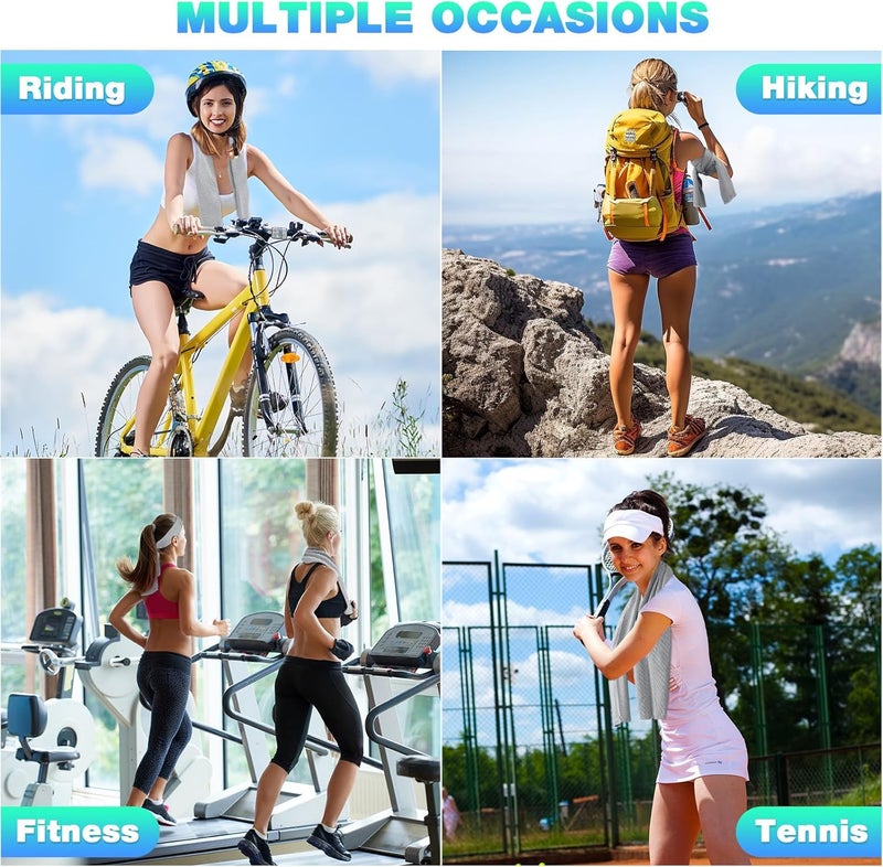 MENOLY 30 Packs Cooling Towels Bulk Cooling Towels for Neck and Face Gym Workout Cooling Neck Rags for Sports Yoga Soft Microfiber Breathable Sweat Rags for Hiking Running Fitness-Gray - Image 5